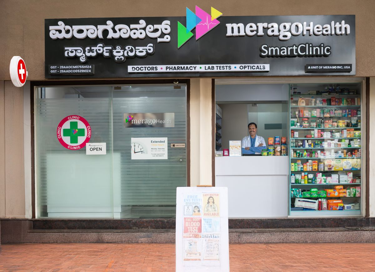 meragoHealth SmartClinic Pharmacy, Halasuru storefront